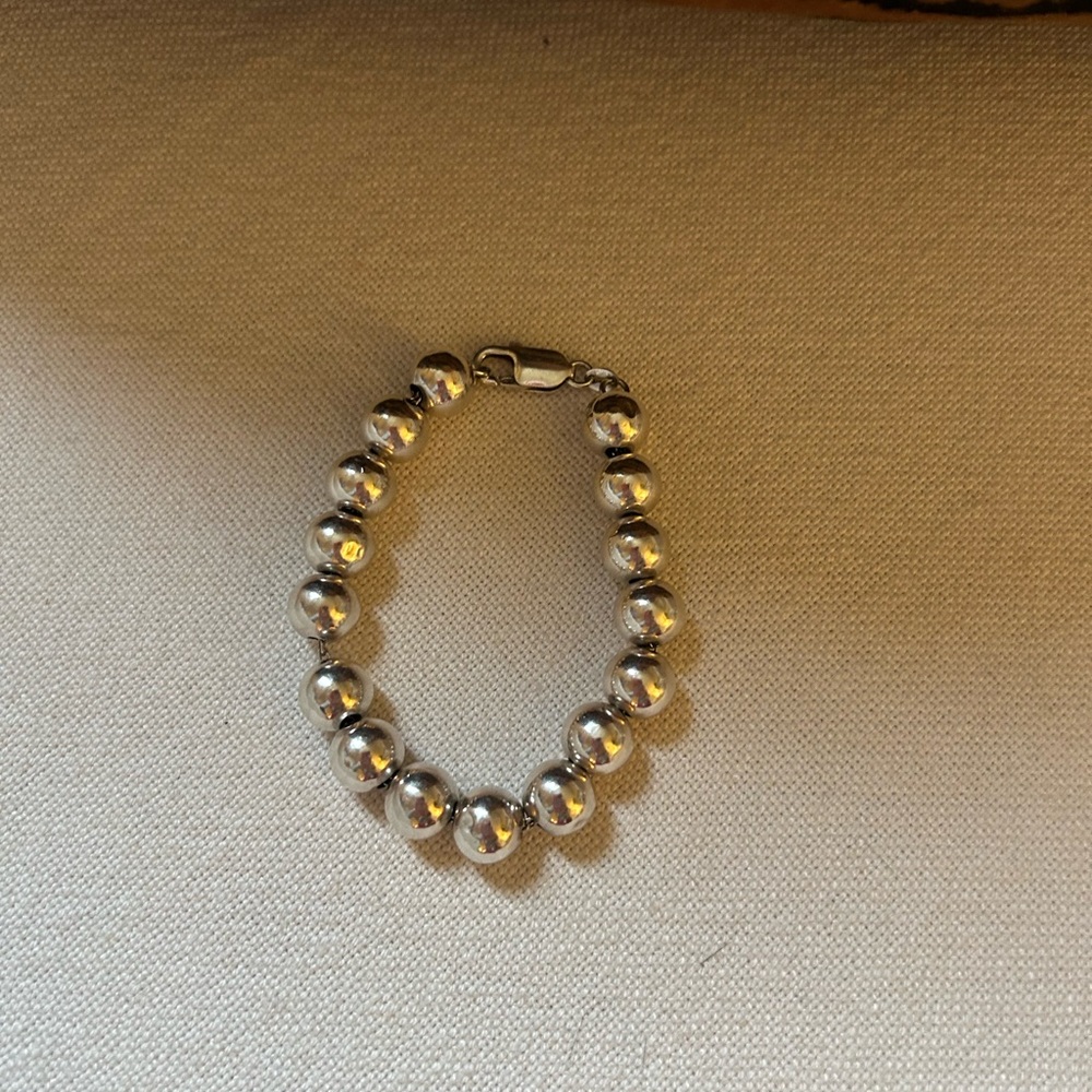 Classy Sterling Silver Beaded Bracelet